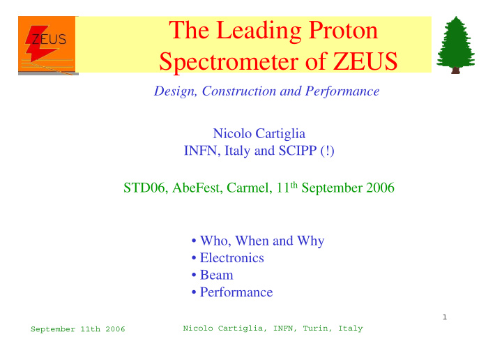 the leading proton spectrometer of zeus