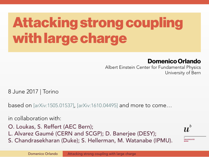 attackingstrongcoupling withlargecharge
