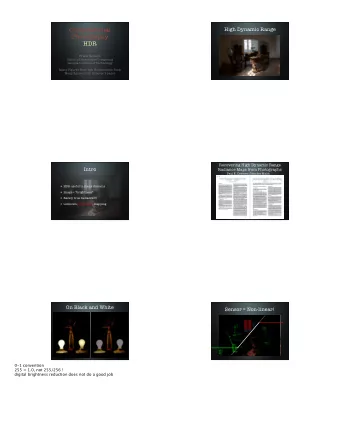 Computational  High Dynamic Range  Photography  HDR  Frank Dellaert  School of Interactive