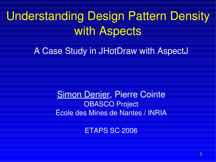 understanding design pattern density with aspects
