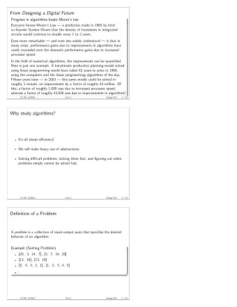 From Designing a Digital Future  Progress in algorithms beats Moores law  Everyone knows