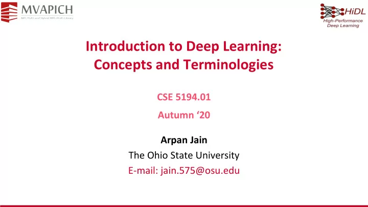 introduction to deep learning concepts and terminologies