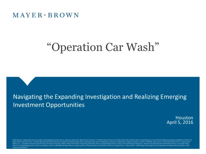 operation car wash