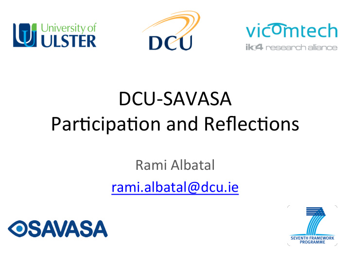 dcu savasa par cipa on and reflec ons