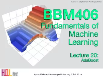BBM406 Fundamentals of   Machine  Learning Lecture 20:  AdaBoost  Aykut Erdem // Hacettepe