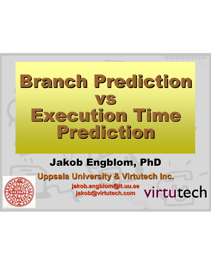 branch prediction branch prediction vs vs execution time