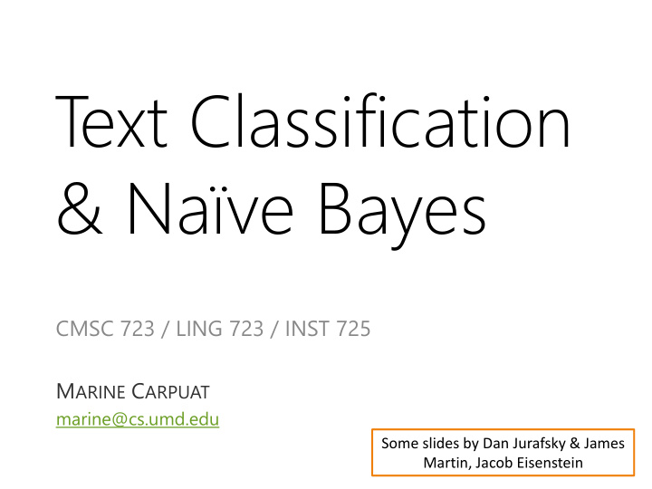 t ext classification na ve bayes