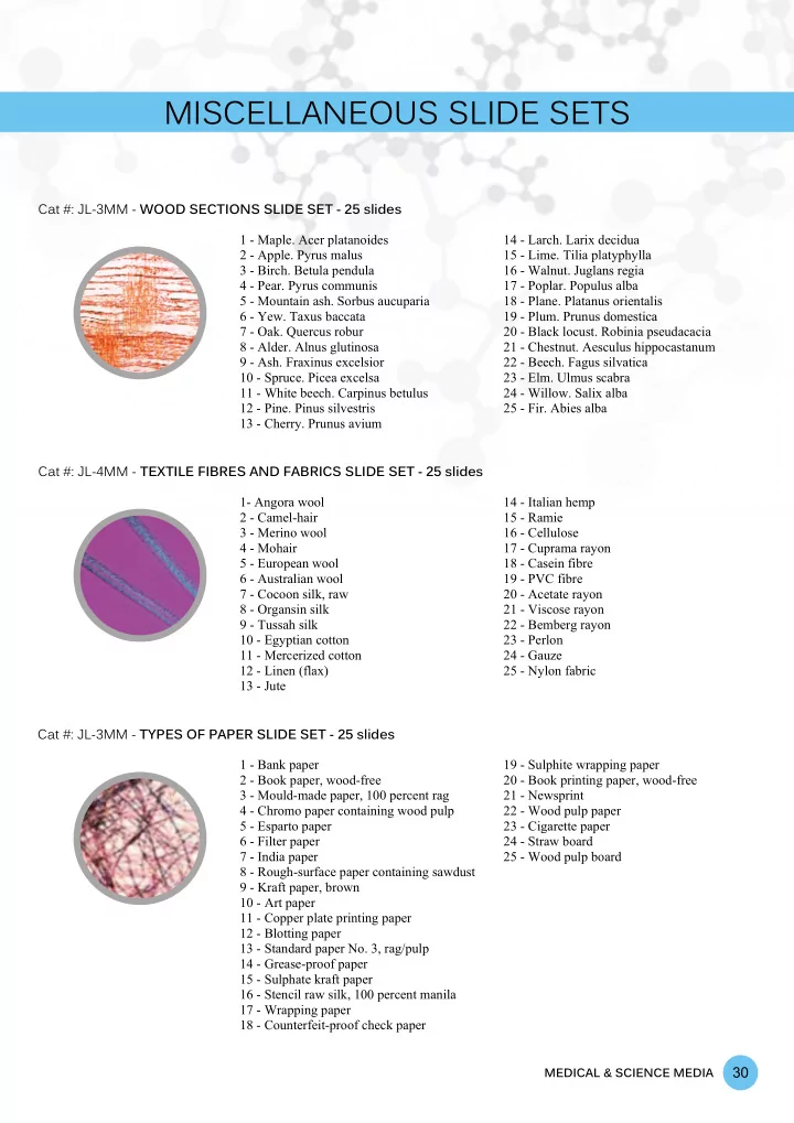 miscellaneous slide sets