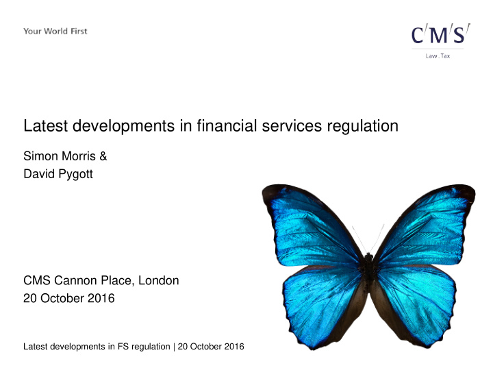 latest developments in financial services regulation