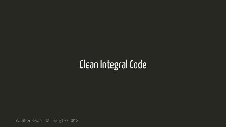 clean integral code