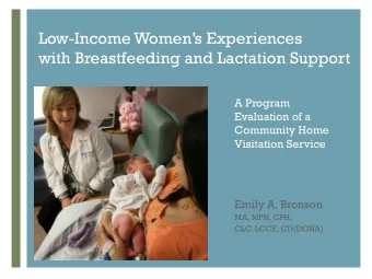 +  Visitation Service  Emily A. Bronson  MA, MPH, CPH,  CLC, LCCE, CD(DONA)  Theoretical Framework