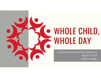 A Social Emotional Learning Symposium  August 9, 2019  Highline college  YDEKC BELIEVES  THAT YOUNG