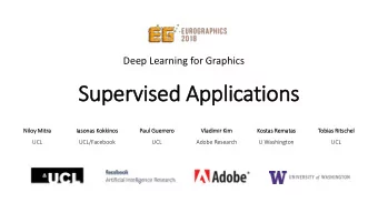 Superv  rvised Applications  Niloy Mi  Ni  Mitra  Ias  asonas Kok  okkin  inos  os  Pau  aul  l Gu