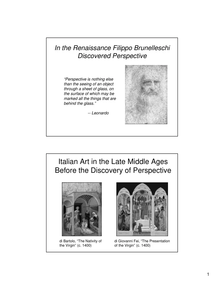 italian art in the late middle ages before the discovery