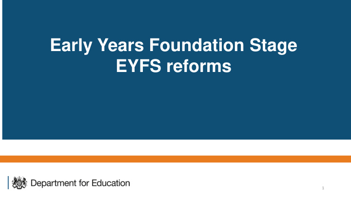 eyfs reforms