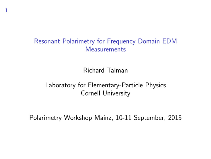 resonant polarimetry for frequency domain edm