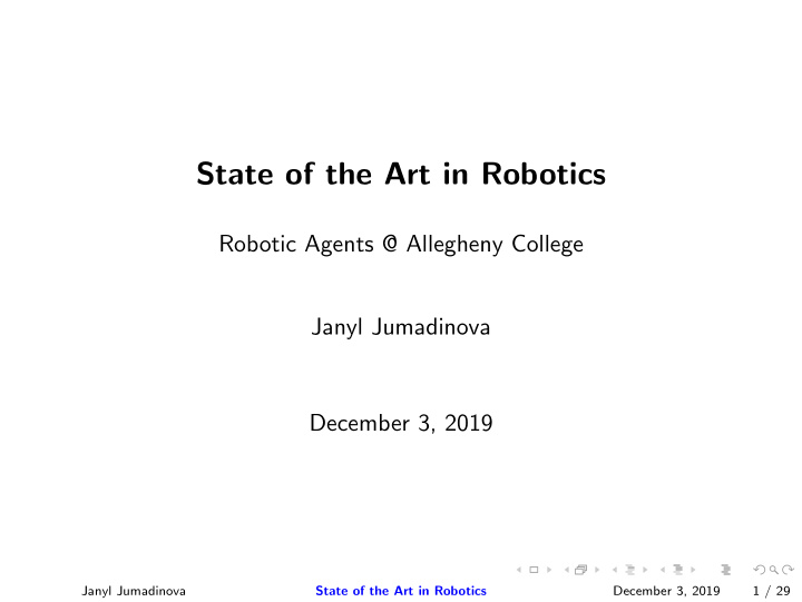 state of the art in robotics