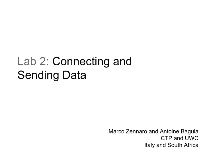 lab 2 connecting and sending data