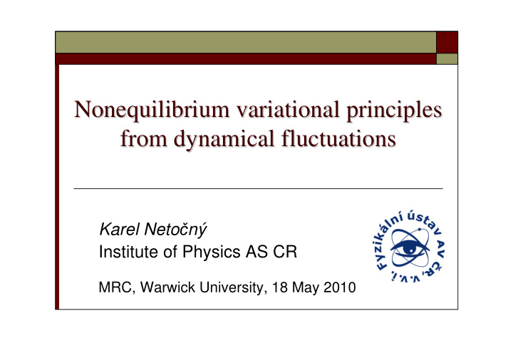 nonequilibrium variational principles nonequilibrium