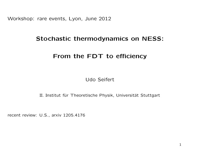 stochastic thermodynamics on ness from the fdt to