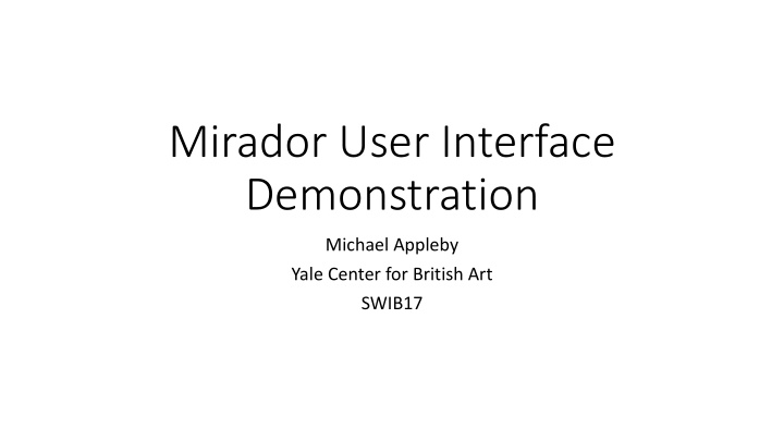 mirador user interface