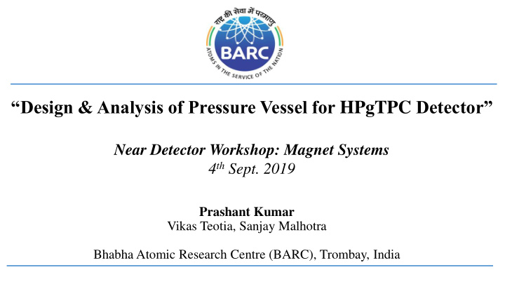 near detector workshop magnet systems 4 th sept 2019