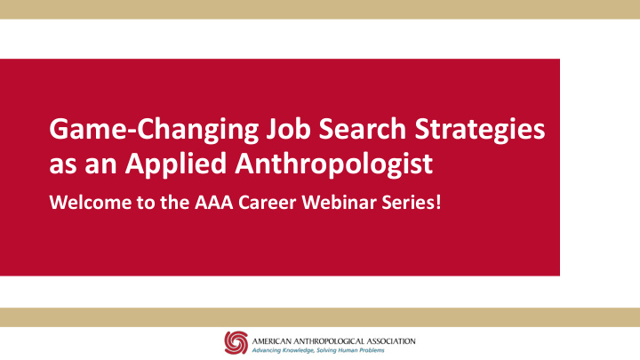 game changing job search strategies as an applied