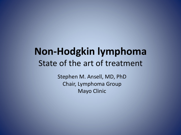 non hodgkin lymphoma