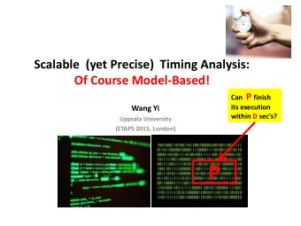 P  Joint work with my students:  Martin Stigge  Nan Guan  Pontus Ekberg  Jakaria Abdullah  OUTLINE