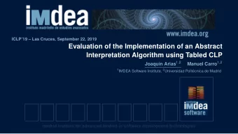 Evaluation of the Implementation of an Abstract  Interpretation Algorithm using Tabled CLP n