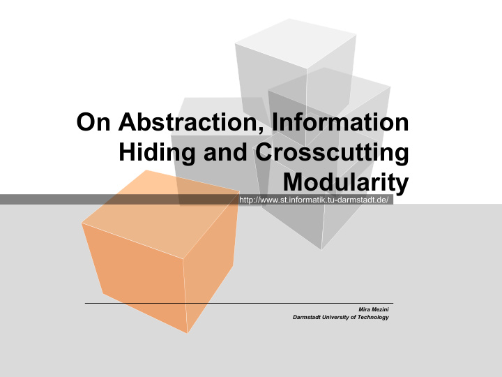on abstraction information hiding and crosscutting