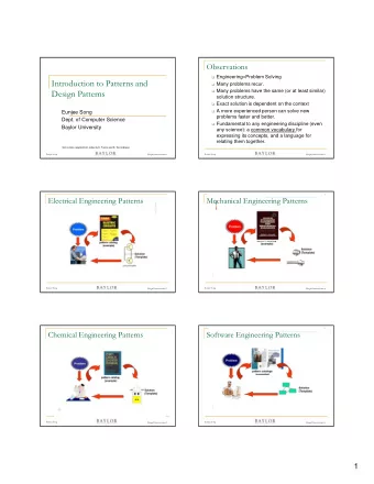 Introduction to Patterns and  Many problems recur.  Design Patterns  Many problems have the