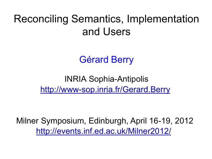 reconciling semantics implementation