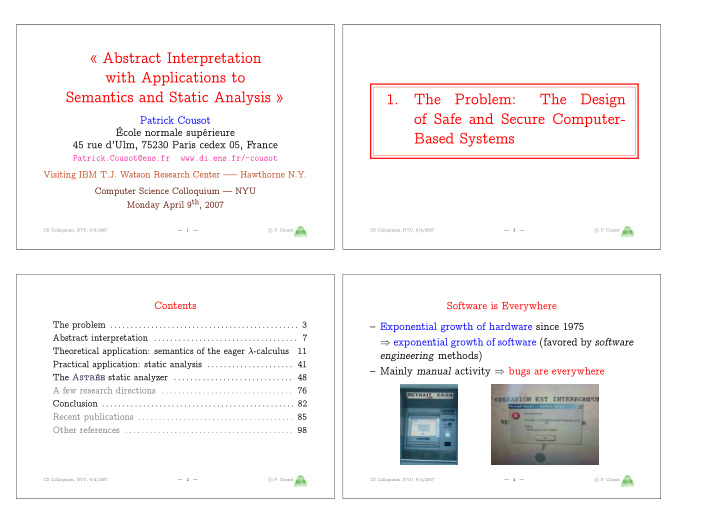 abstract interpretation with applications to semantics