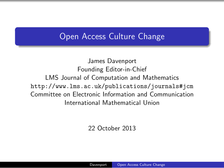 open access culture change