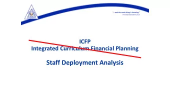 Staff Deployment Analysis  Staff Deployment Analysis   is a tool to enable school