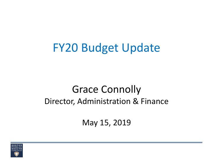 fy20 budget update