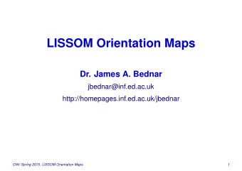 LISSOM Orientation Maps  Dr. James A. Bednar  jbednar@inf.ed.ac.uk