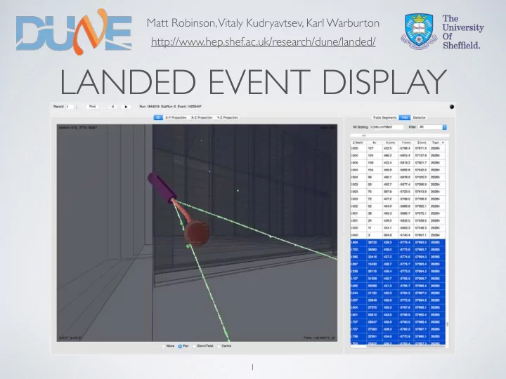 landed event display