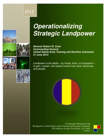 General Robert W. Cone  Commanding General  United States Army Training and Doctrine Command 27