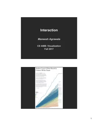 Interaction  Maneesh Agrawala  CS 448B: Visualization  Fall 2017  1  Last Time: Perception  Just