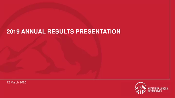 2019 annual results presentation
