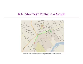 4.4  Shortest Paths in a Graph  shortest path from Princeton CS department to Einstein's house