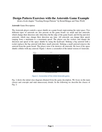 Design Pattern Exercises with the Asteroids Game Example  [from a book chapter Teaching Design