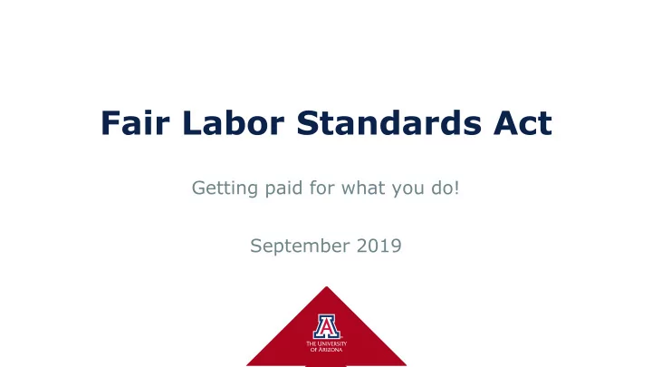 fair labor standards act