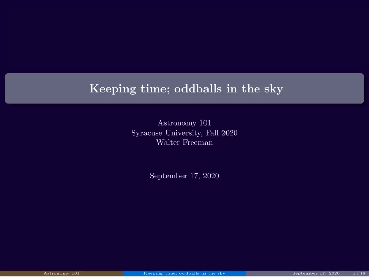 keeping time oddballs in the sky