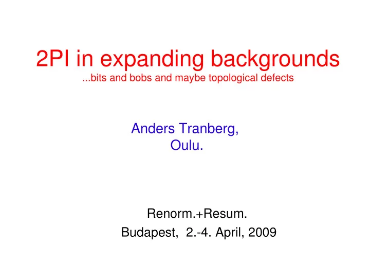 2pi in expanding backgrounds