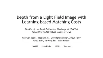 Learning-based Matching Costs  Finalist of the Depth Estimation Challenge at LF4CV &amp;  Submitted
