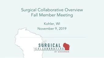 Surgical Collaborative Overview  Fall Member Meeting  Kohler, WI  November 9, 2019  Surgical