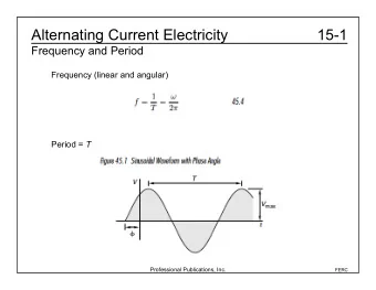 Alternating Current Electricity  15-1  Frequency and Period  Frequency (linear and angular) Period